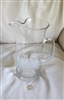 Vintage Toscany Krosno Poland glass pitcher with an etched frosted clipper ship design and nautical flared rim