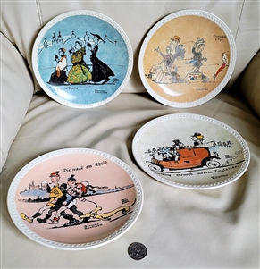Norman Rockwell ON TOUR cartoon characters plates elegant collectible automobiles cars decorated home display