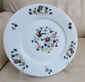 Royal Schwarzburg German porcelain nine and three quarter inch dinner plate with birds and florals