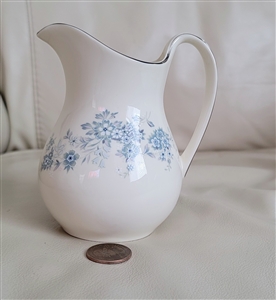 Vintage Royal Doulton Michelle creamer blue floral platinum trim