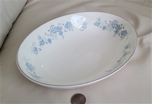 Vintage Royal Doulton Michelle oval vegetable bowl blue floral