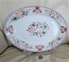 Antique Noritake Berkeley 1912 oval serving plate featuring a geometric border and central hand-painted floral design with gold accents
