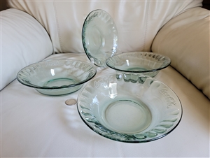 Coca Cola green glass soup cereal bowl