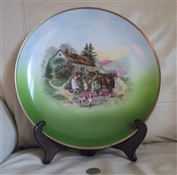 German porcelain 12 in decorative plate landscape