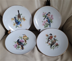 Birds Bareuther Waldsassen  Bavaria 4 plates