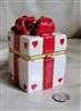 Gift box with hears porcelain  storage box trinket