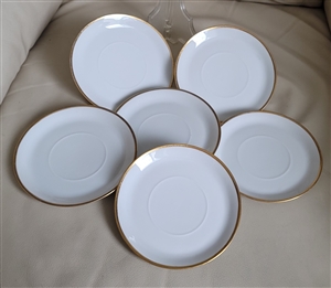 White and gold Rosenthal plates porcelain saucers