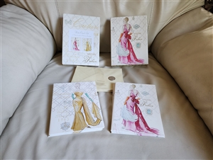 2010 Chad Barrett History of Fashion notecard set featuring 17 blank cards and original box with light storage wear