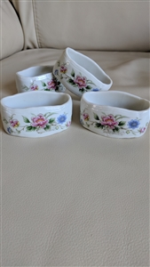 Andrea by Sadek 4 floral porcelain napkin rings