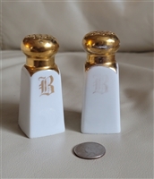 Bavarian porcelain white and gold shakers JR