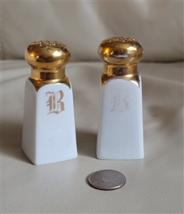 Bavarian porcelain white and gold shakers JR