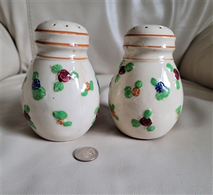 Japanese large porcelain floral embossed shakers