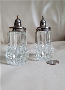 Indiana glass Diamond Cut salt and pepper shaker