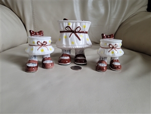 ENESCO Japan porcelain napkin holder and shakers