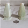 Onyx salt and pepper shakers brown green colors