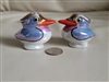 Irridescent birds porcelaine shakers made in Japan