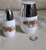 Gemco milk glass set of two shakers veggies decor