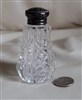 Cut glass Starburst shaker silver topper