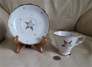 Porcelain Masonic symbols porcelain teacup saucer