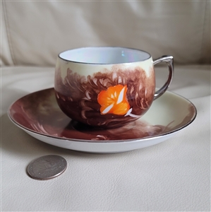 Elegant vintage hand painted porcelain teacup