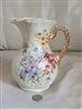 Antique Rudolstadt Chocolate pot Germany Prussia in beautiful hand painted floral design, no lid.