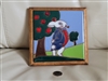 Vintage Caprichio Tiles Seattle rabbit art tile trivet wood frame