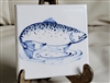 This charming vintage ceramic art tile was created in the 1980s and features the detailed blue salmon artwork of artist Mort. Perfect as an accent piece, a unique gift, or a functional coaster for your home, this tile measures 4-3/8 inches by 4-3/8 inches