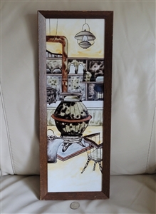 Hand painted tile decor made in Japan wooden stove