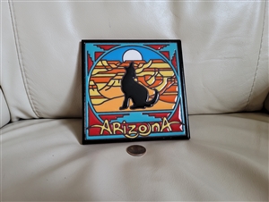 Red clay Italian Arizona dog art tile decor