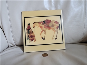Vintage Mexican Hand-Painted Southwest Style Art Tile