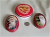 Set of 3 tin boxes with Santa and Cherub