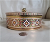 DAHER embossed floral round tin box