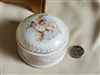 Hand painted round porcelain trinket jewelry box