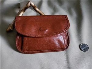Vintage Brazil leather envelope style wallet by Mundi