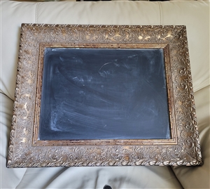 Gold and silver swirls wooden frame chalkboard