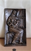 Large bronze plague sign PLATO woman with child