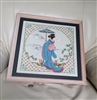 Geisha needle point cross stitch framed picurure