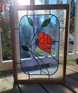 Handcrafted stained glass Rose wall decor