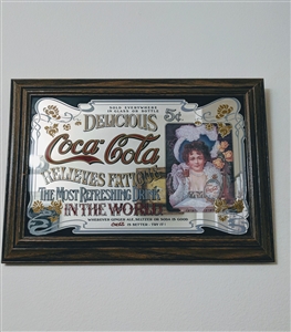 Coca Cola framed advertising mirror wall decor