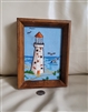 Vintage crewel embroidery Lighthouse picture decor