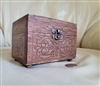 Handcrafted brass inlay lidded wooden box storage