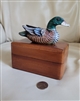 Brown wood lidded box with a Duck decor home inter