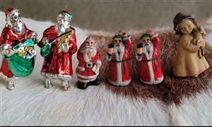 Collectible Christmas ornaments Santas and Angel