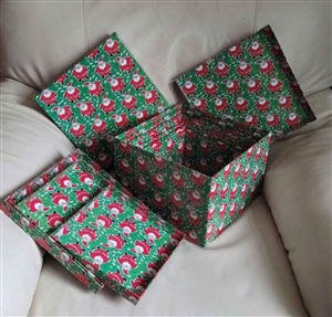 Santa Claus 5 gift cardboard nesting boxes