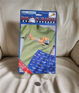 Antique airplane iron on kit and shorts pattern