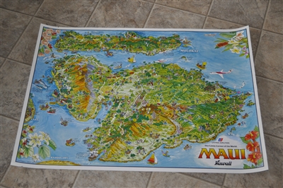 United Air Lines 1979 poster Maui travel aviation