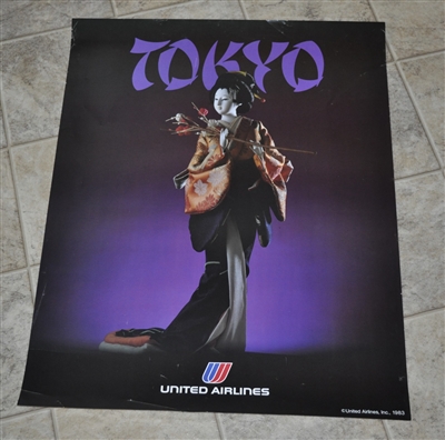 United Airlines 1983 Tokyo poster aviation