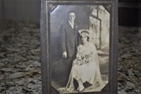Vintage wedding picture in an elegant frame