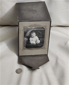 Vintage trifold framed baby photography