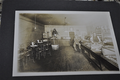 VIntage black and white bar interior photograph